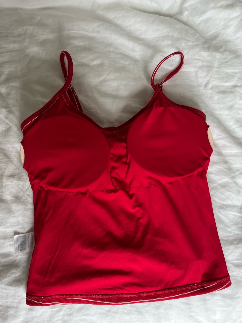 Klassy Ribbed Brami Tank - Red & White Stripes - Picture 5 of 9
